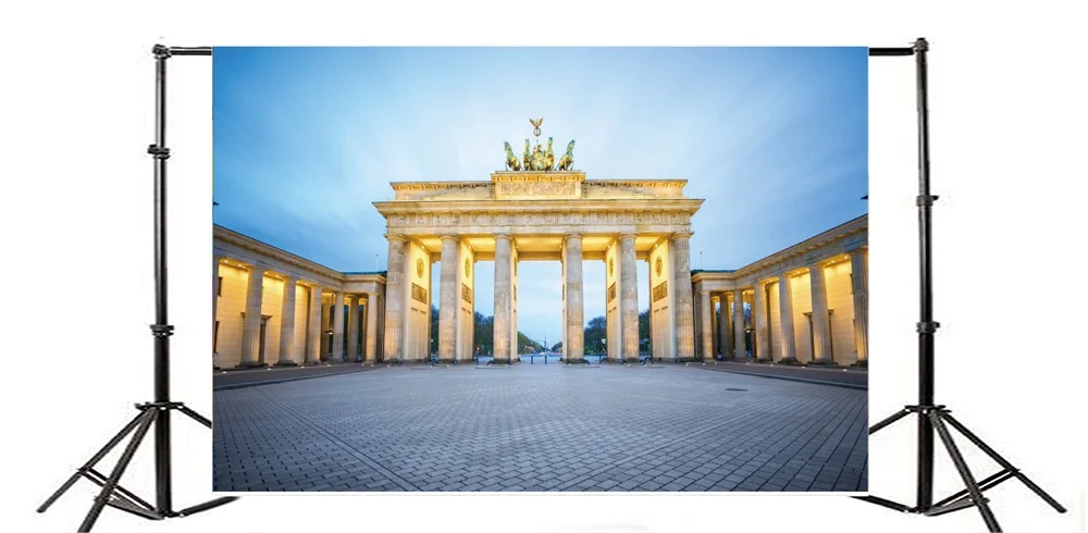 Laeacco Palace Square Pillars Sky Photography Backgrounds Thin Vinyl Digital Customized Photographic Backdrops For Photo Studio |