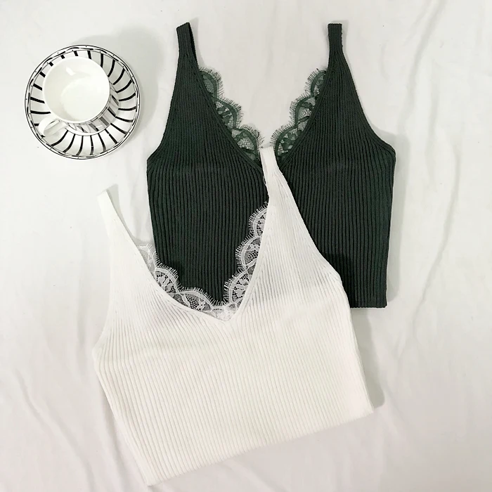 L & Y Мода элегантный топ с кружевом бретели Для женщин Vestido летние модные стильные