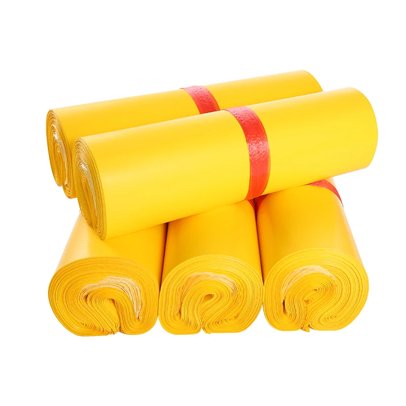 

(100 шт./лот) желтый Экспресс-пакет, толстые водонепроницаемые пакеты для упаковки одежды, пластиковые курьерские пакеты для логистики