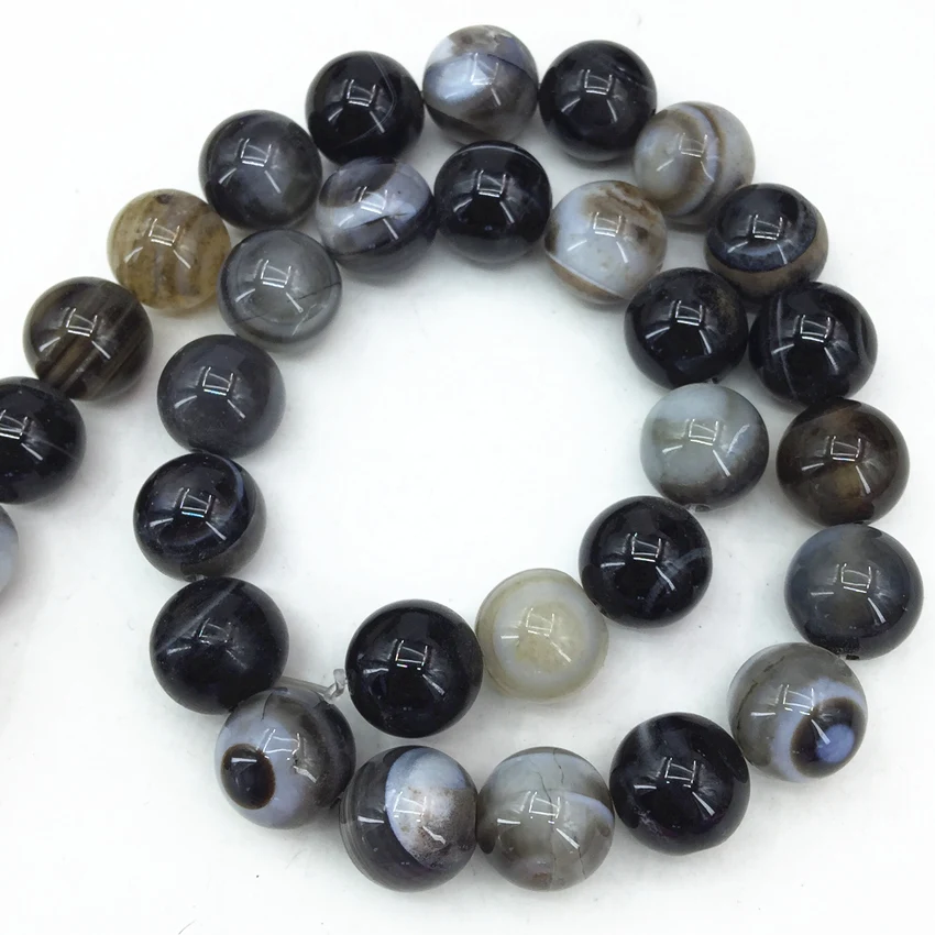 

Natural Stone Black-Gray Stripe carnelian onyx agat 6mm 8mm 10mm 12mm Faceted Round Loose Beads Jewelry Findings 15inch GE0786