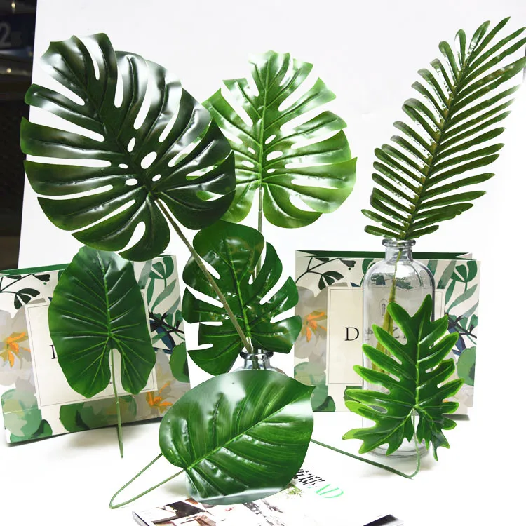10 шт. тропические листья пальмы Monstera искусственные растения для дома украшения
