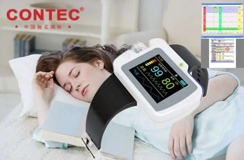 Монитор дыхания и сна CONTEC CMS RS01, SPO2/PR с аналитическим программным обеспечением