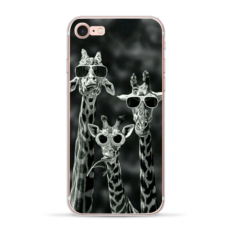 Fashion For Apple iPhone 5 5S SE 6 6S 7 8 Plus X Animal Giraffe Monkey Soft TPU Silicone Clear Phone Case Cover Coque Shell |