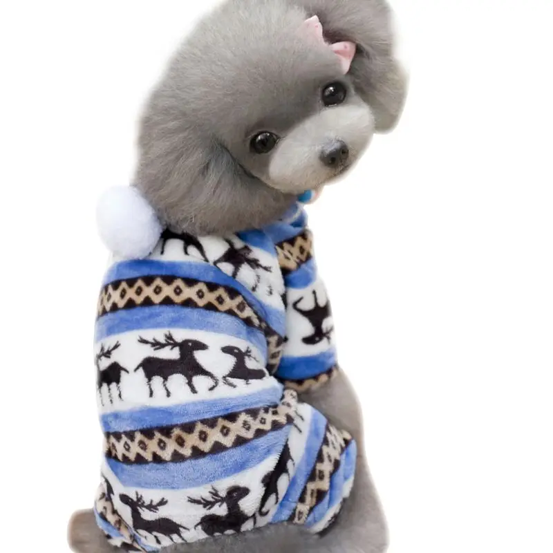Одежда для собак zachte Warme Hond Puppy зимняя одежда Kleding Sneeuwvlok Herten Gedrukt комбинезон с