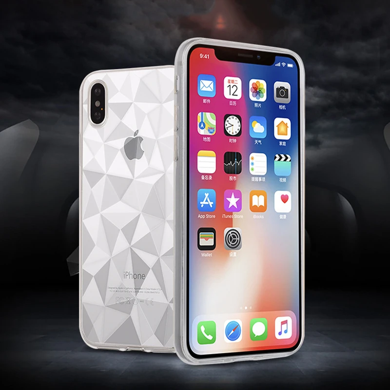 Роскошные 3D глянцевый чехол для iPhone X 10 7 ультра тонкие Блестящие супер мягкий
