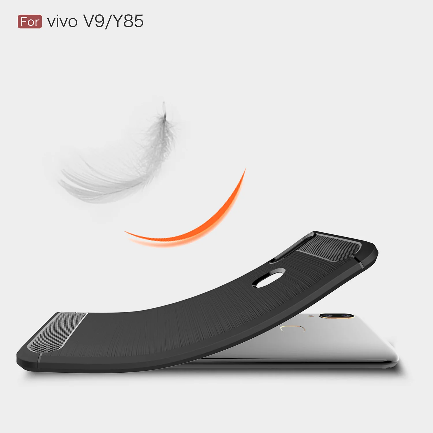 for Vivo V9 /V85 Case Slim Soft Silicon Luxury Brushed Back Cover Carbon Fiber TPU 6.3 inch Armor Protection Bag |