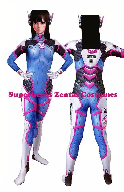 Новейший костюм D.VA с 3D принтом классический dva Skin на Хэллоуин два зентай заказ