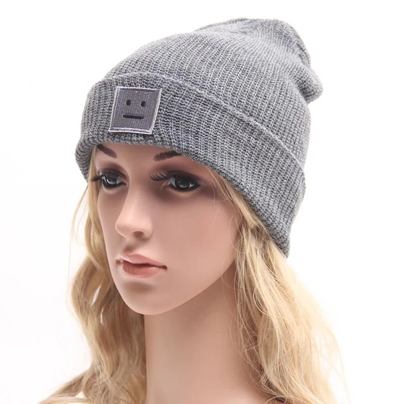 Модная шапка в стиле знаменитостей для женщин и мужчин зимняя вязаная покерная с