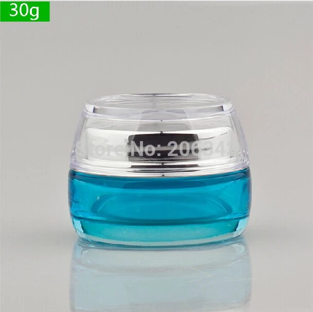 30 г градиентная банка для крема из голубого стекла косметический контейнер