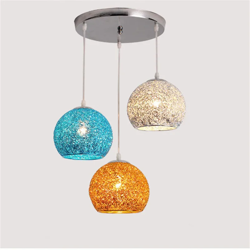 Современная потолочная лампа из кованого алюминия, винтажное освещение бара, кухни и офиса, светодиодные многоцветные металлические светильники.