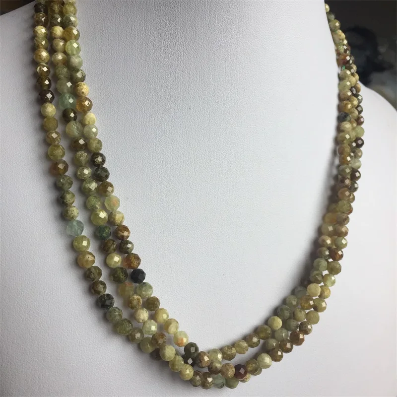5 мм граненое оригинальное ожерелье из цаворита Танзании настоящий драгоценный