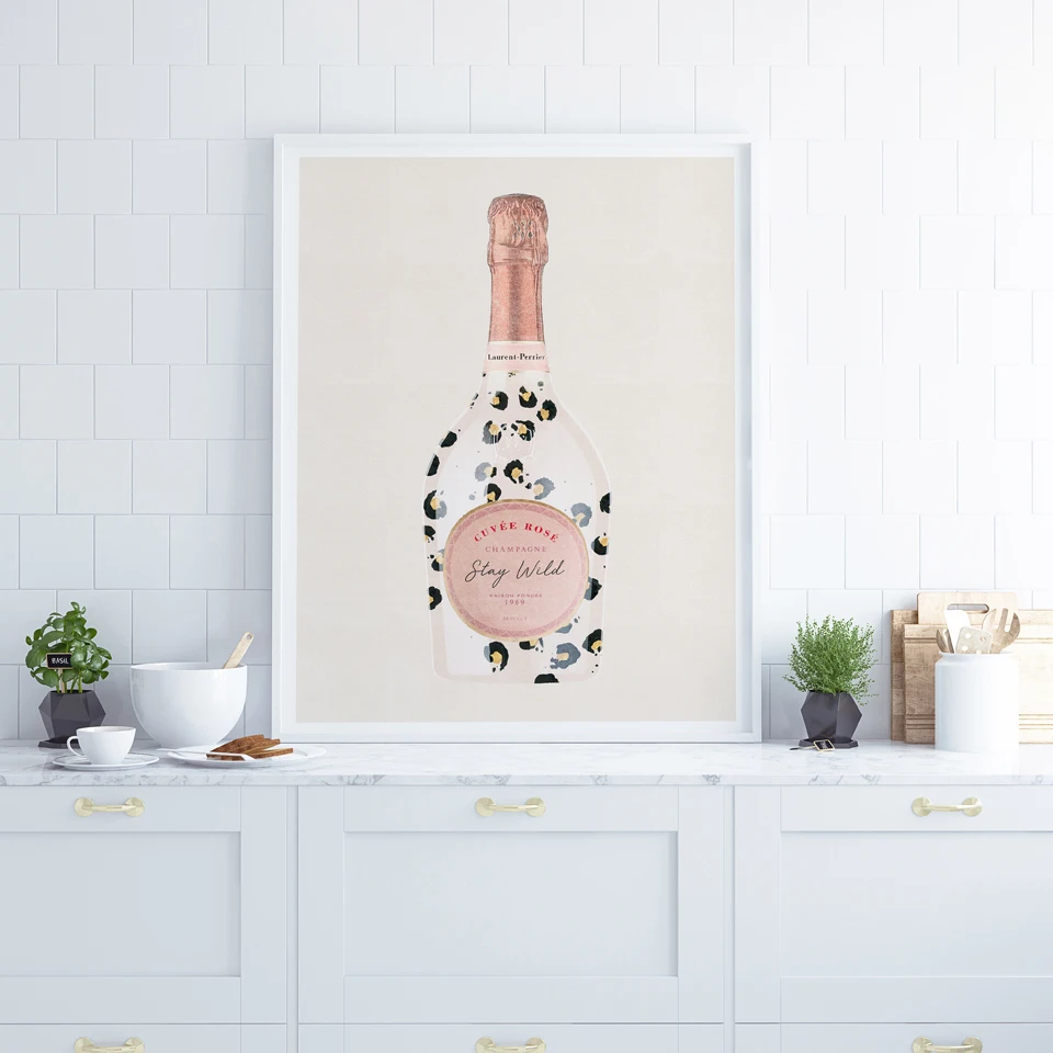 Романтические фотообои и принты скандинавские стены Дикий леопард Картина на