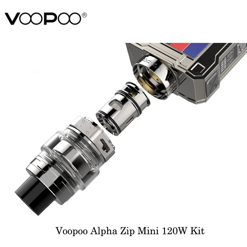 Электронные сигареты Voopoo Alpha Zip Mini 120 Вт TC Kit встроенный 4400 мАч Maat Tank 4 мл Mesh Coil GENE. Fit