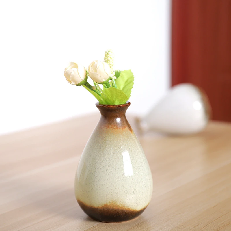 Мини Zakka керамика ваза Ретро Матовая Обои для рабочего шкафа под ТВ украшение