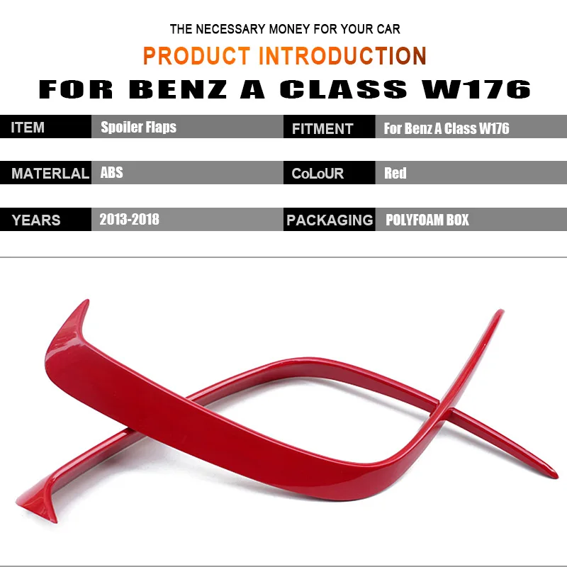 Для Mercedes Benz A Class W176 ABS красный задний бампер Canards A180 A200 A250 A300 A45 вид посылка 2013 2018