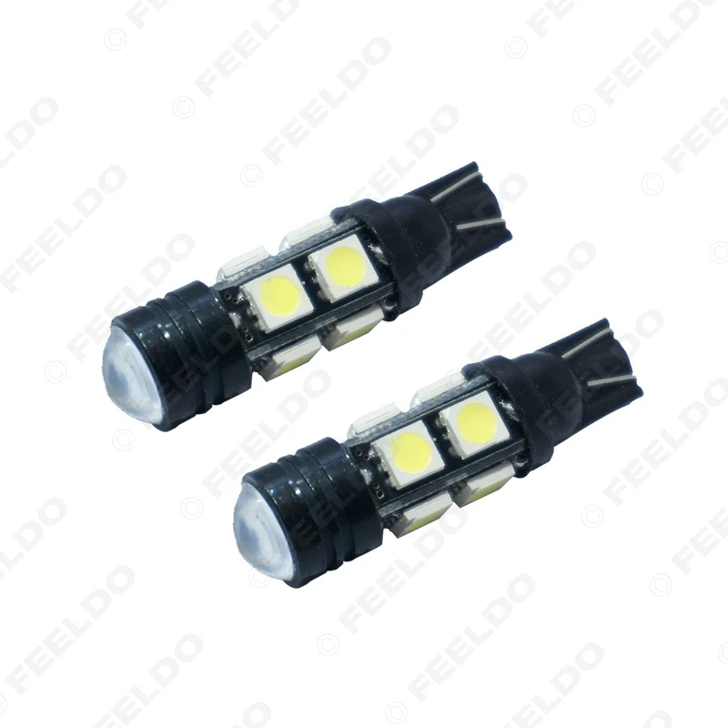 FEELDO 50 шт. T10 8SMD + 1 5 Вт светодиодные линзы W5W Светодиодная индикация высокой