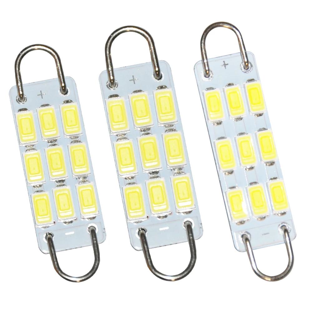 2 шт. Белая Гирлянда 39 мм 42 44 9 5730 SMD жесткая петля светодиодный карта лампочки