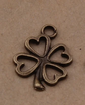 50pcs Charms luck irish four leaf clover alloy Pendants 16x12mm 0.5g Antique silver Handmade Jewelry Making DIY accessories | Украшения и