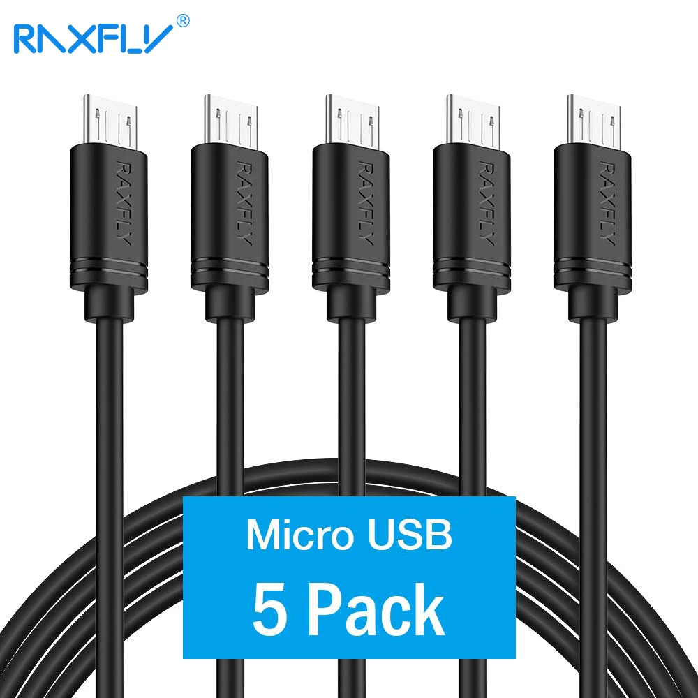 5 шт./лот кабель Micro USB RAXFLY для Xiaomi Redmi Note 4 4X Pro из ПВХ Samsung S7 S6 S5 зарядный USB|Кабели