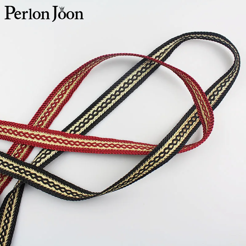 10 ярдов 2 см Новая цветная Полиэстеровая тесьма с золотой нитью для одежды сумки