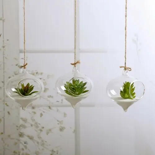 1PCS Home Garden Clear Glass Flower Hanging Vase Planter Terrarium New Green Decoration Container | Дом и сад
