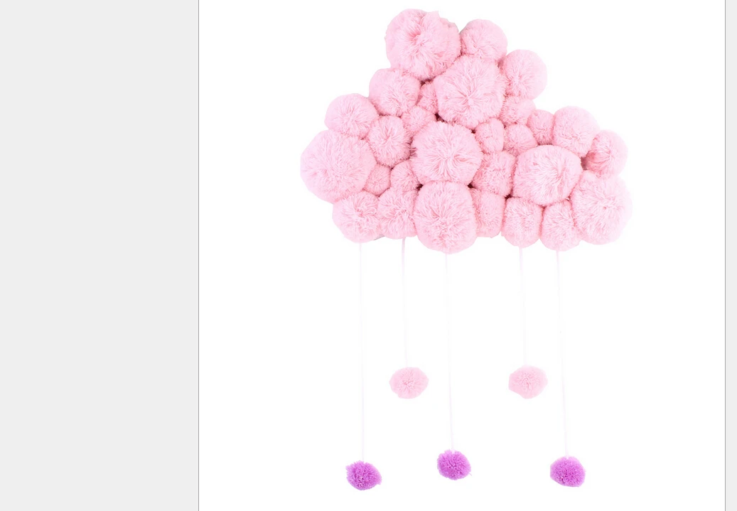 Модные Стиль стены дома висит шар подвесной орнамент плюшевый мяч Girl Room Decor - Цвет: Розовый