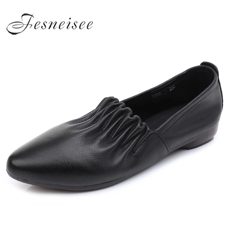 Women Flats Shoes Genuine Leather Slip on ladies Shallow Moccasins Casual Female Summer Loafer Size 35-42 | Обувь