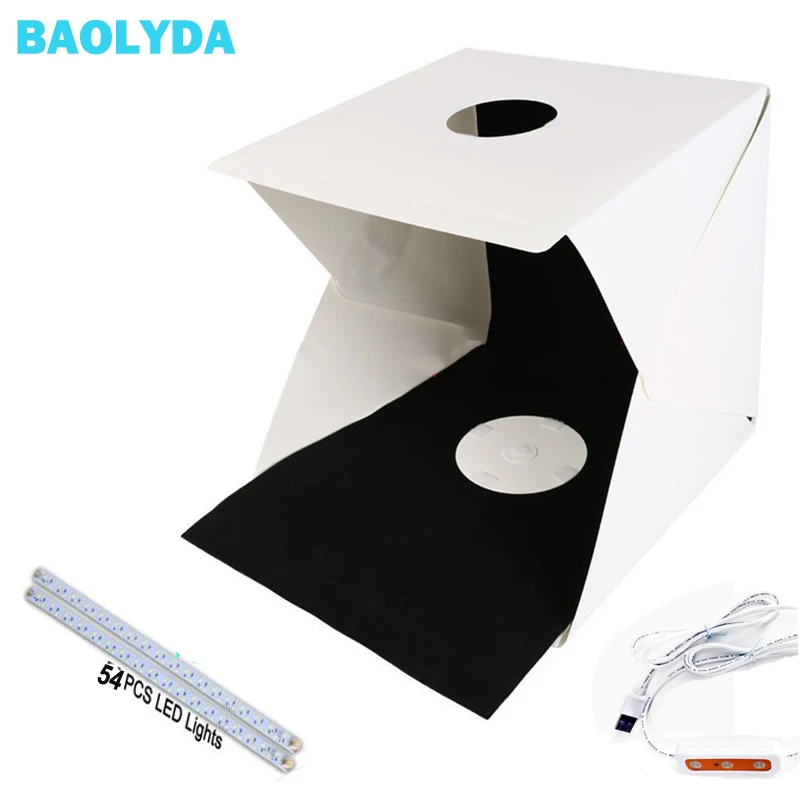 Baolyda 54 LED складной лайтбокс 30*30 портативный софтбокс для фотостудии Регулируемая