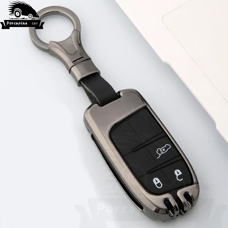 Чехол для ключей из оцинкованного сплава Fiat Jeep Cherokee Compass Patriot Dodge Journey Chrysler 300C