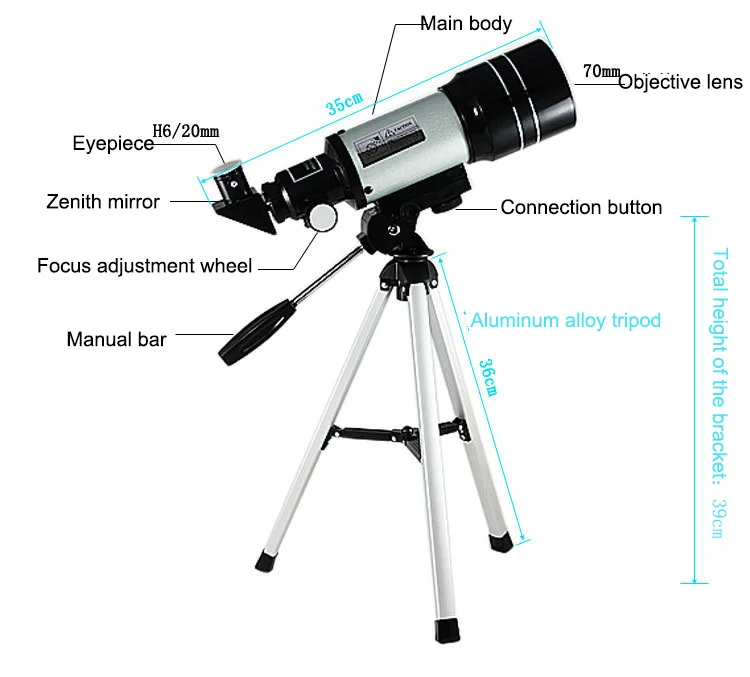 Астрономический телескоп Профессиональный stargazing детей студентов Запись HD Высокий список трубка мира двойного назначения ночного видения F30070