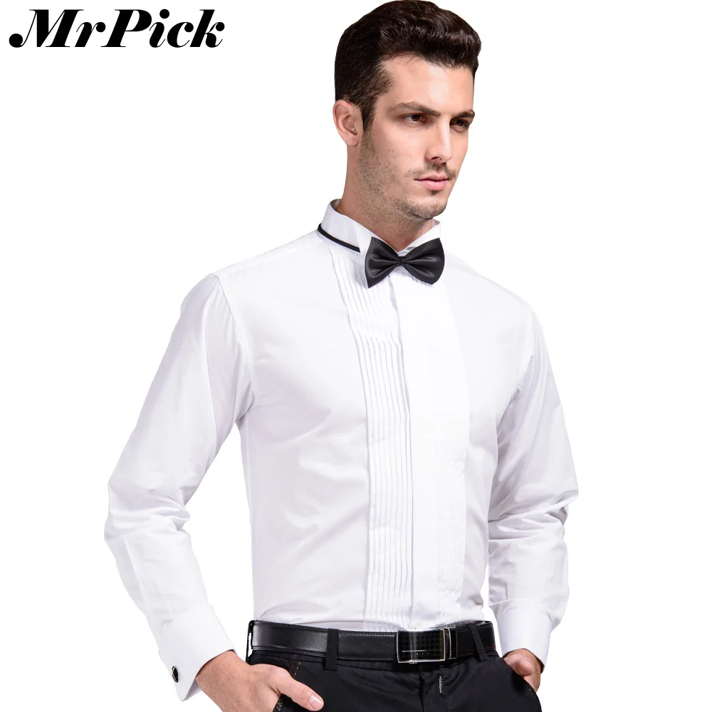 Мужская рубашка E1335 формальная с длинным рукавом на кнопках французский стиль |