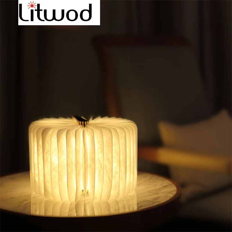 Z30Litwod новый творческий Деревянный складной свет книга USB ночник Новые