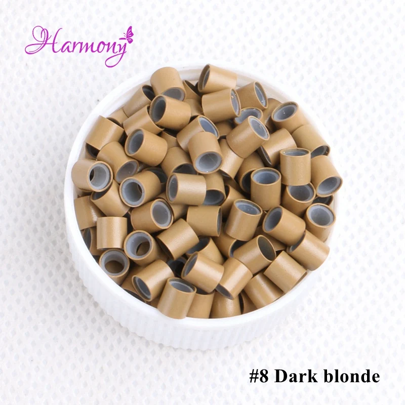 Harmony Plus Hair 1000 шт. 4 0*3 0*4 0 мм медные силиконовые бусины для наращивания волос|micro