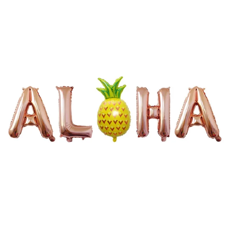 16 дюймов Aloha буквы ананас Фламинго круглые воздушные шары из фольги украшение для