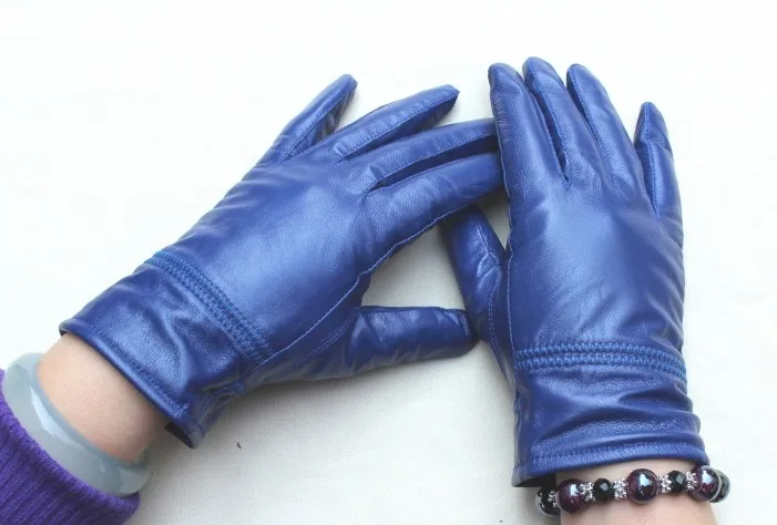 Бесплатная доставка 2 пары модные женские перчатки из натуральной овечьей кожи