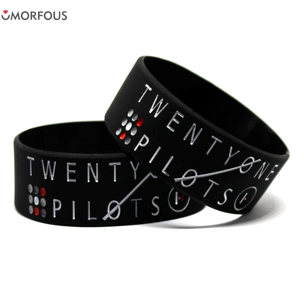 Шт. 1 шт. розничная продажа &quotширокая полоса Twenty One Pilots силиконовый браслет для