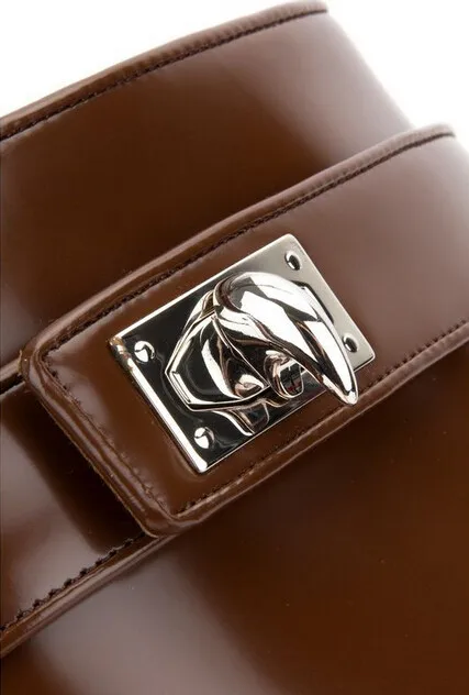 Новинка 2019 дизайнерские двухцветные кожаные ботинки с замком акулы черные и