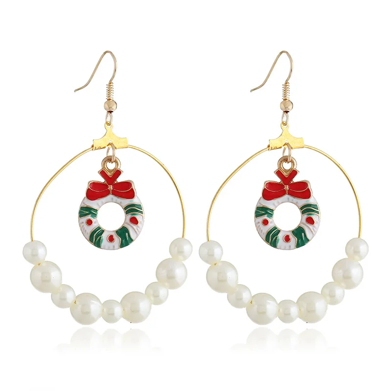 New Santa Claus Deer lovely Tree Bell Socks Christmas Jewelry Earring For Women Girls Gifts Fashion Wholesale | Украшения и
