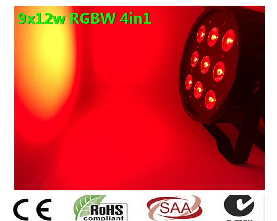 CREE 9x12 Вт LED плоский SlimPar Quad Light 4в1 DJ Wash Stage Uplighting No Noise|light stage|led djled flat slimpar |