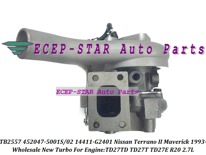Турбокомпрессор TB2557 452047 5001S 0001 0002 14411G2401 14411 G2401 для Nissan Terrano II Maverick TD27T TD27TD 2.7L|turbo