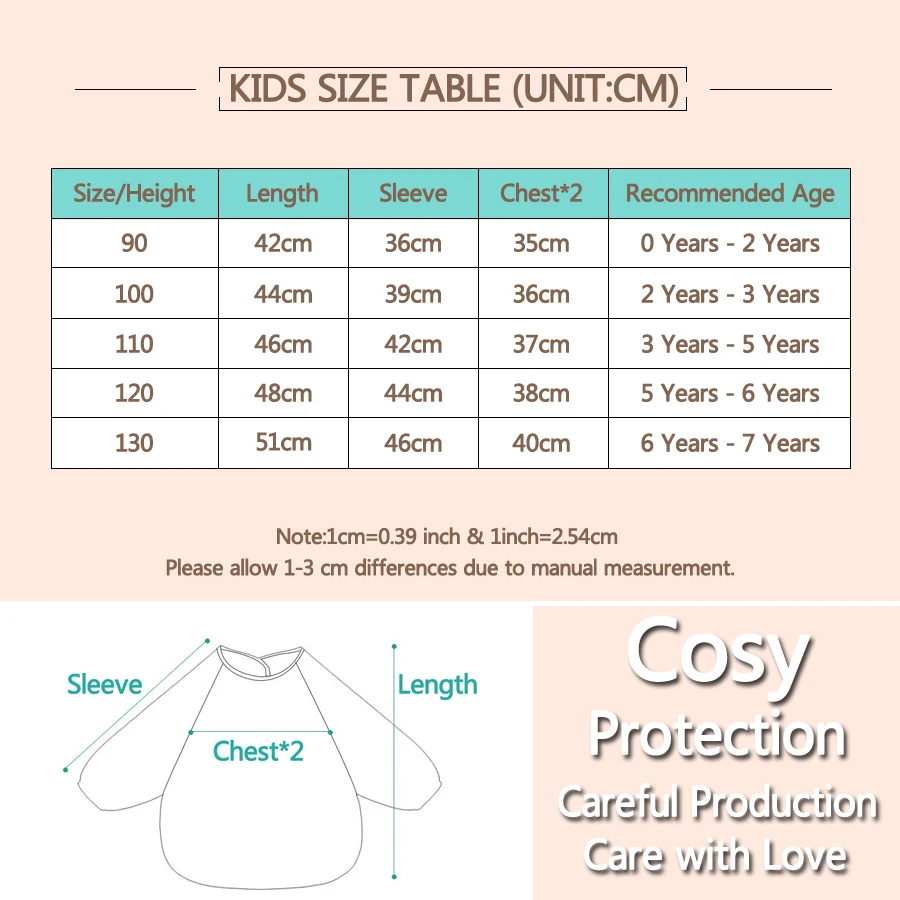Long Sleeve Bib for Baby Feeding Waterproof Cotton Bibs Bandana Children's Apron Scarf with Sleeves Boy Girl Drool Slab | Детская