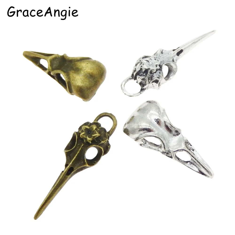 8 шт. подвески в стиле стимпанк с вороном птичьим черепом ювелирные изделия