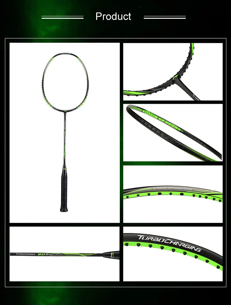 Li-Ning турбонаддувом 20/20D ракетка для игры в бадминтон баланс/Скорость внутри спортивные одной ракетки без шнура AYPM436/AYPP024 ZYF310