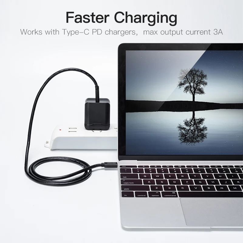 Vention Новый Тип usb C 4 K кабель мужчинами PD 3A быстрой зарядки для samsung S9 Macbook huawei USB 3 1