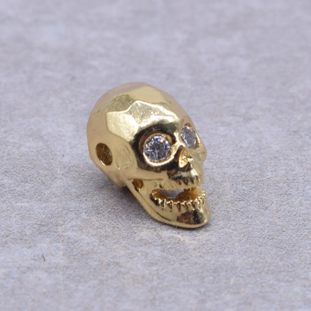 4 Pcs/Lots Skull Charm Copper Inlaid Zircon Suitable for Jewelry Making DIY Necklace Bracelet Pendant Findings Components Bijoux | Украшения