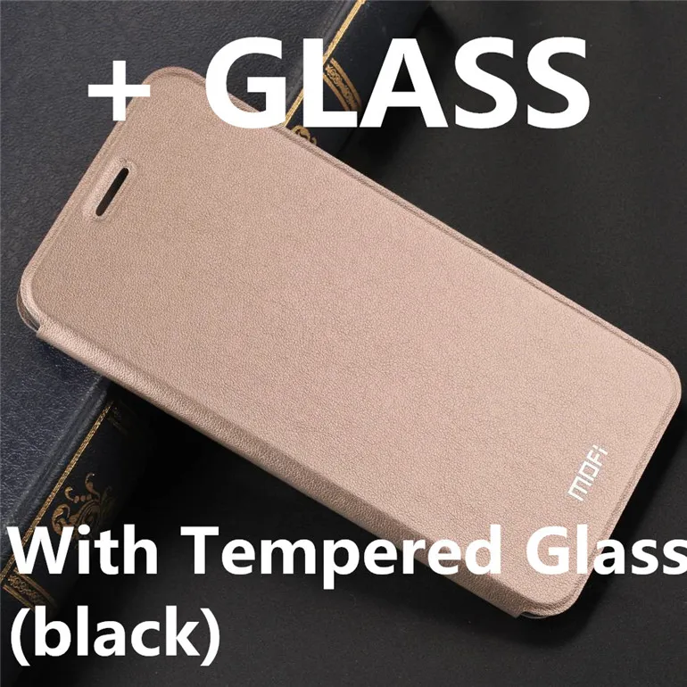 Gold with Glass Чехол MOFI для huawei Honor View 20, чехол для Honor V20, флип-чехол из искусственной кожи, прозрачный ТПУ чехол-книжка, 360, полная защита - Цвет: Gold with Glass