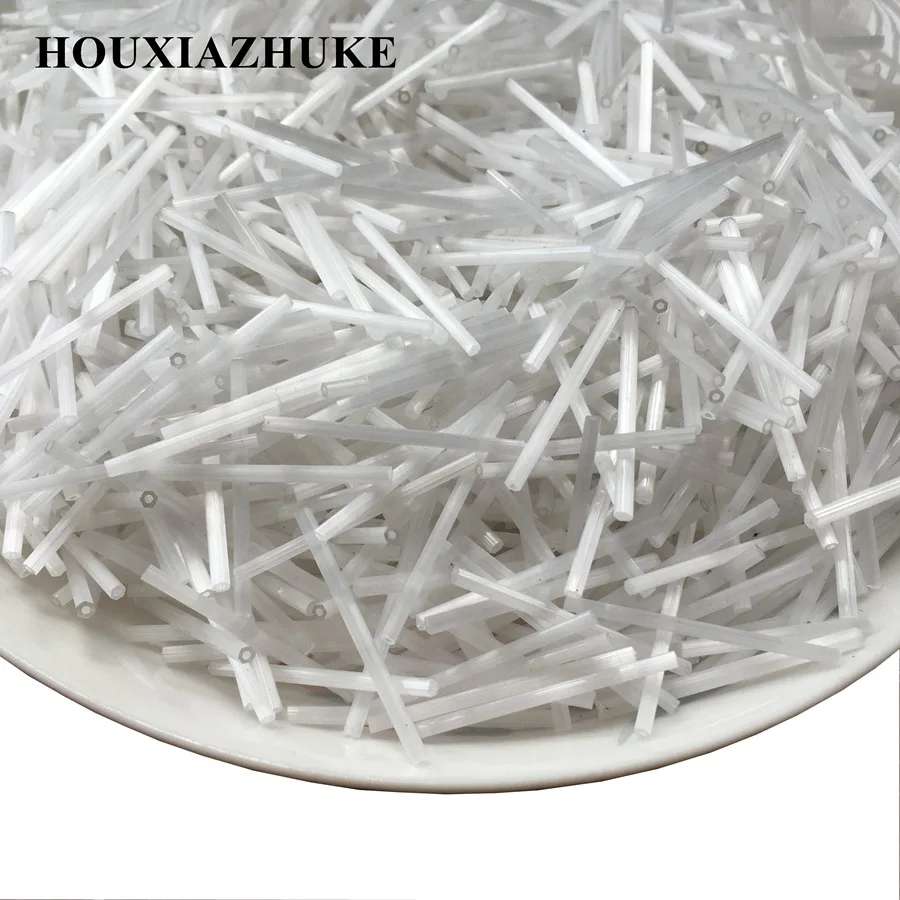 30 mm long 2 in diameter silky white glass hexagon bugle seed beads for sewing garment decoration | Дом и сад