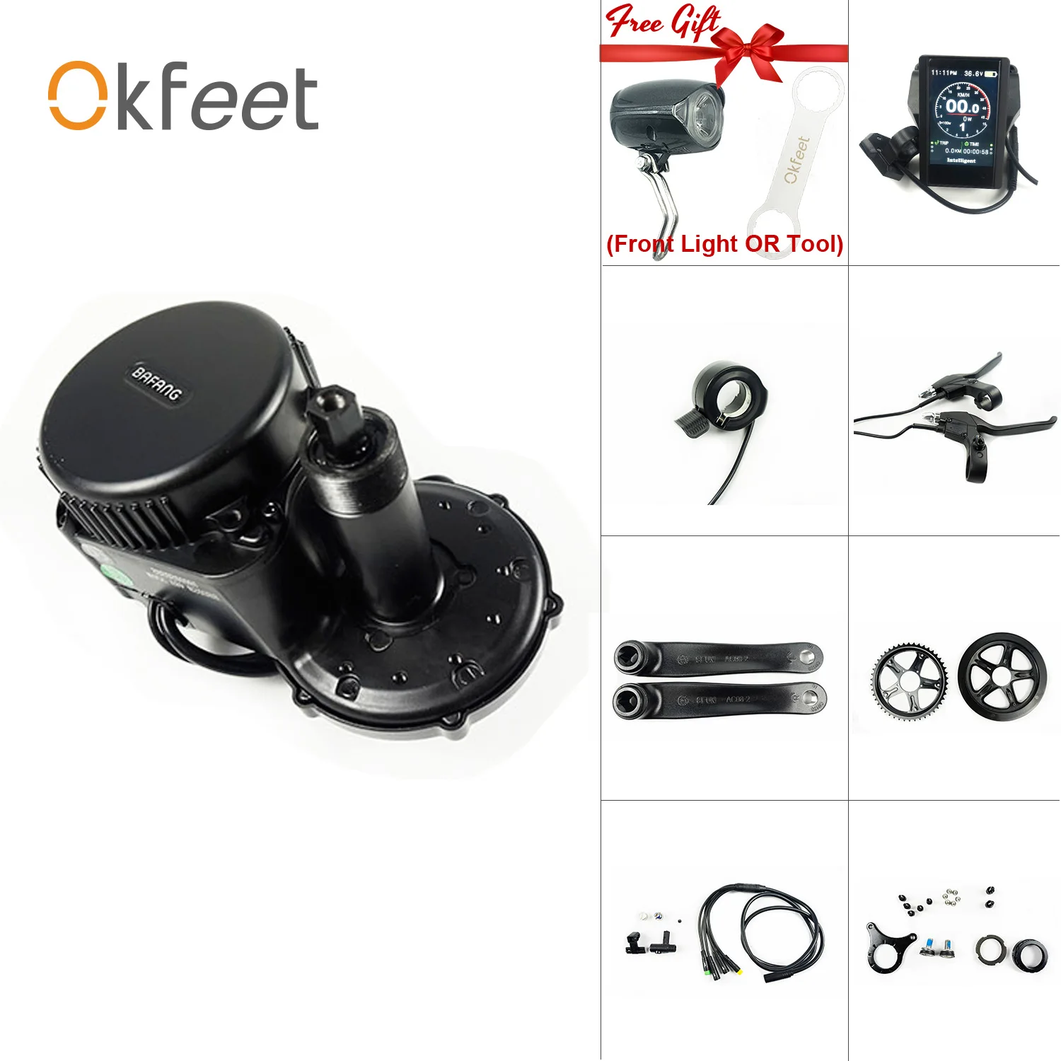 Bafang BBS02B 48 в 500 Вт DPC18 850C C965 дисплей Mid Drive двигатель электровелосипед E велосипед конверсионный комплект