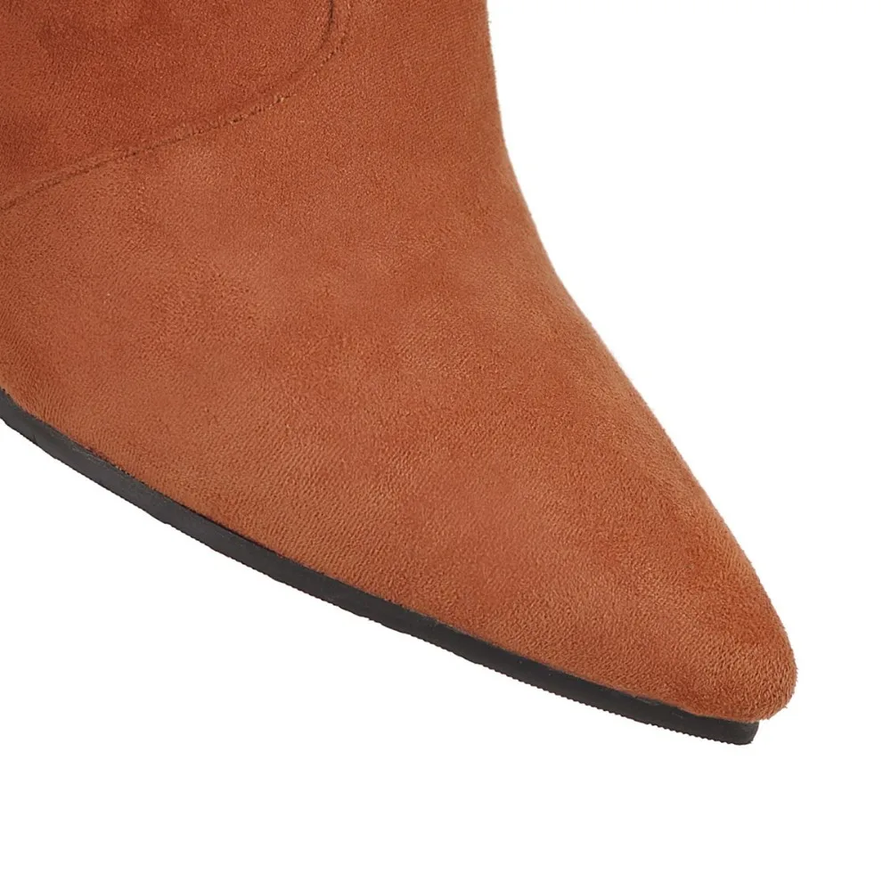 Женские ботинки женская обувь выше колена на квадратном каблуке средней высоты