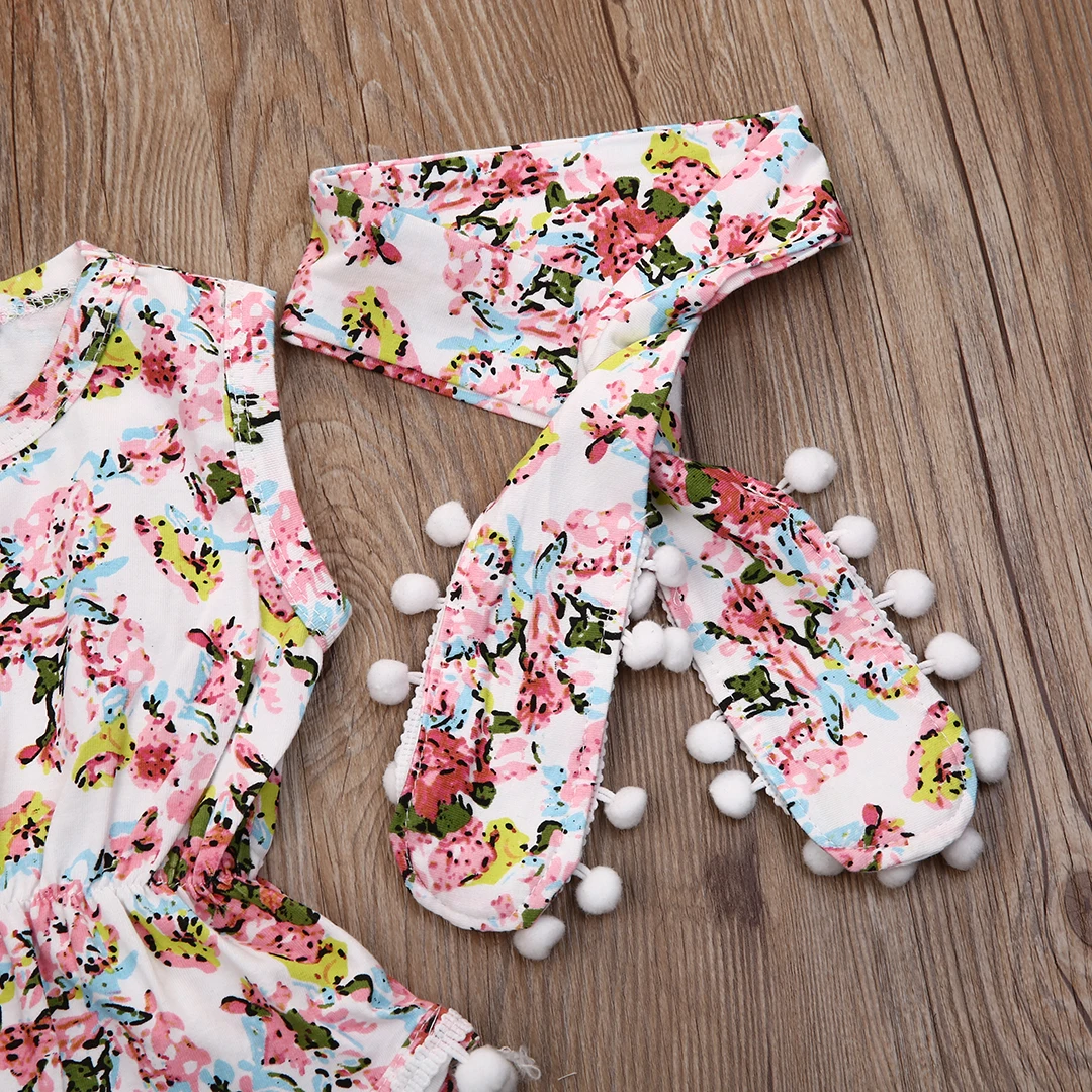 

Summer Floral Newborn Babies Girls Bodysuits Baby Girl Flower Sleeveless Bodysuit Jumpsuit One-pieces+Headband Sunsuit Clothes
